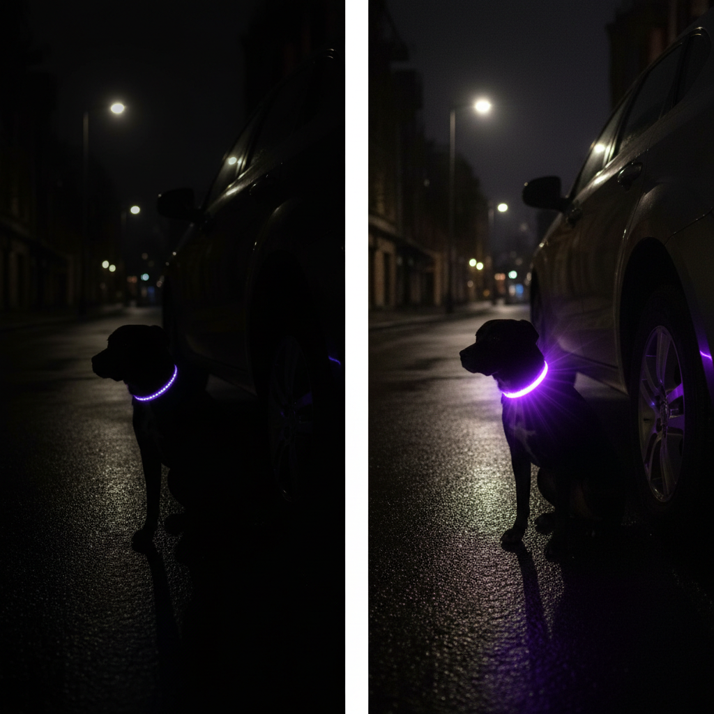 Świecąca Obroża LED dla Psa – USB, Wodoodporna, 3 Tryby Świecenia